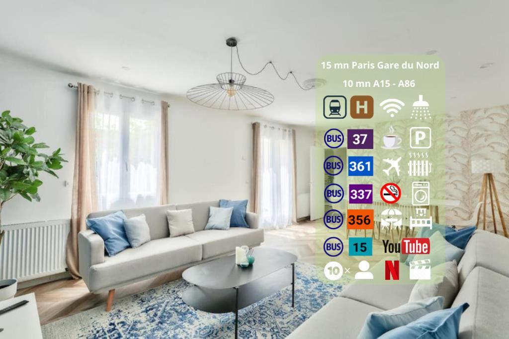 Parking Prive Gratuit - 15Mn Paris - Gare A Pied En 5Mn - Tout Equipee - Terrasse - Jardin - Stade De France - Casino D'Enghien - Hippodrome, Universite Épinay-sur-Seine Buitenkant foto