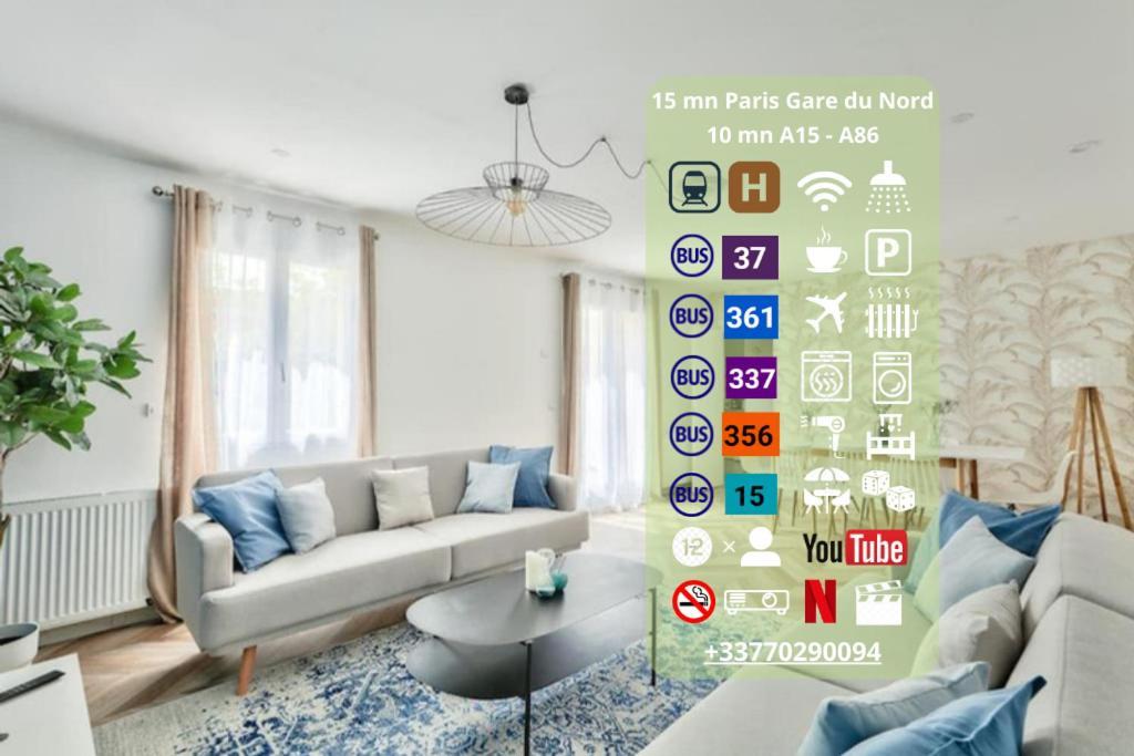 Parking Prive Gratuit - 15Mn Paris - Gare A Pied En 5Mn - Tout Equipee - Terrasse - Jardin - Stade De France - Casino D'Enghien - Hippodrome, Universite Épinay-sur-Seine Buitenkant foto